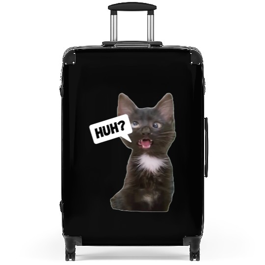 Funny Cross Eyed Cat Meme Huh Funny Cat Suitcases