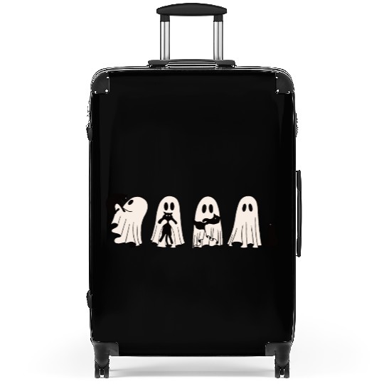 Funny Ghost Black Cat Spooky Season Trick Or Treat Suitcases