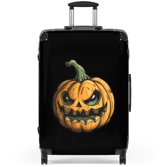 Grinning Green Stem Jack-O-Lantern Suitcases