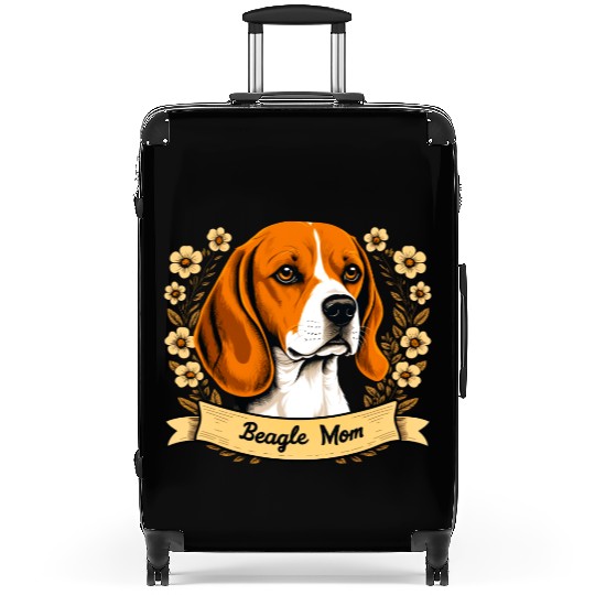 beagle mom Suitcases