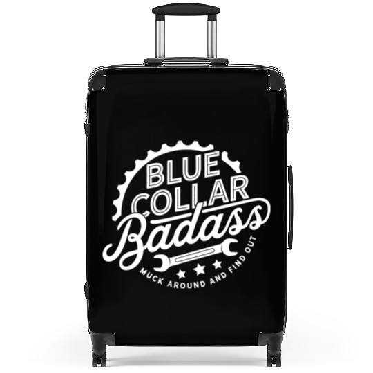 Blue Collar BadAss Working Class Hero Design Suitcases