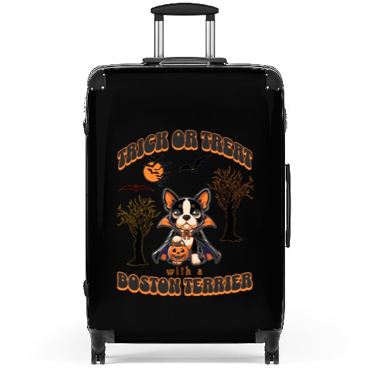 Trick or Treat with a Boston Terrier Halloween Suitcases