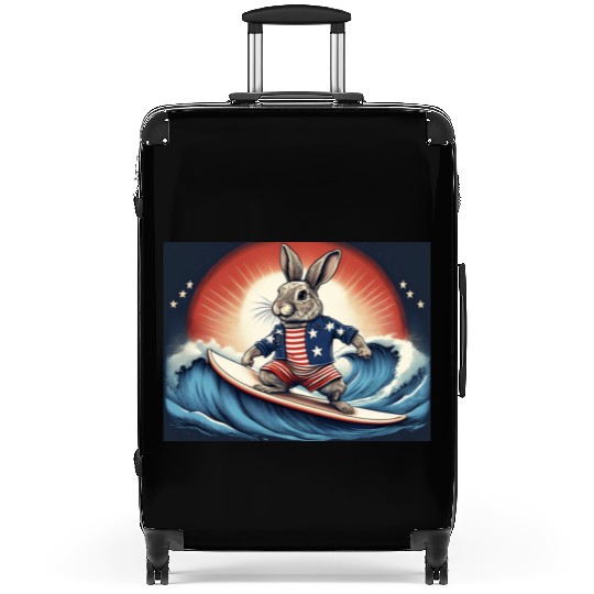 Stars & Stripes Surfer Bunny Suitcases