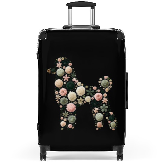 Floral Poodle: Elegance Blossoming in Nature Suitcases