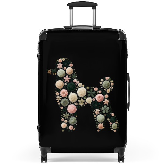 Floral Poodle: Elegance Blossoming in Nature Suitcases