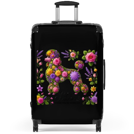 Floral Poodle: Blooming with Natural Beauty Suitcases