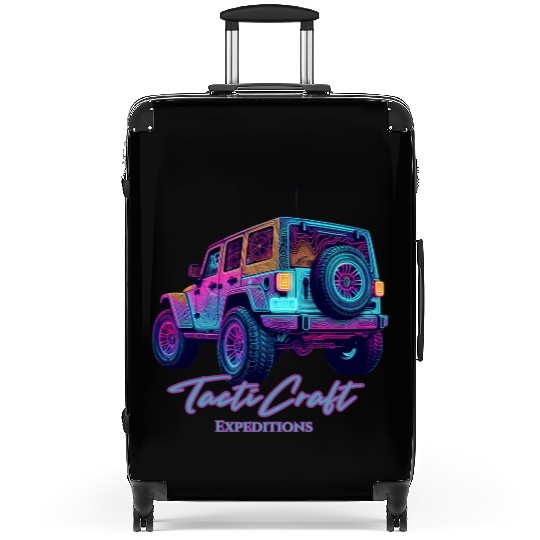 Jeep rear view topographical Suitcases