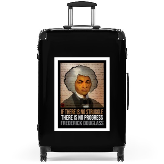 Frederick Douglass illustrated portrait and quote Suitcases