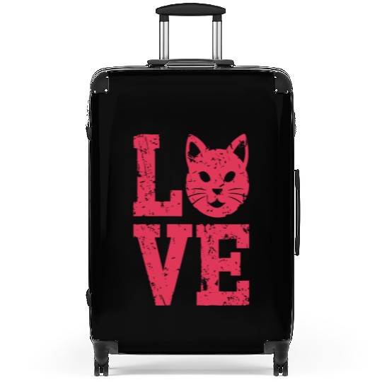 Love funny cat face Suitcases