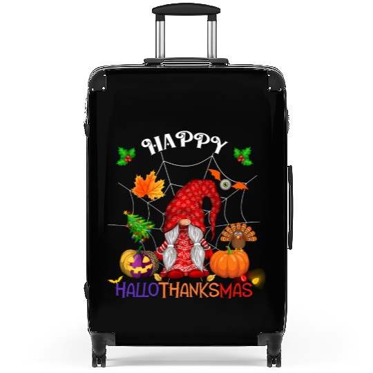 Happy HalloThanksMas Gnome Suitcases