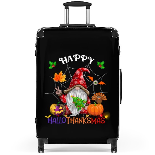 Happy HalloThanksMas Gnome Suitcases