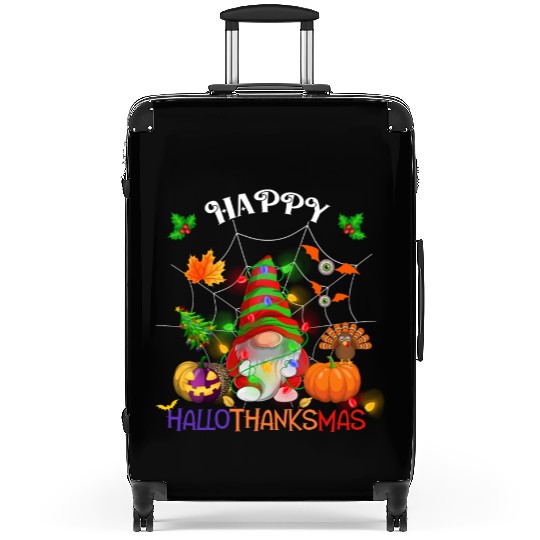 Happy HalloThanksMas Gnome Suitcases
