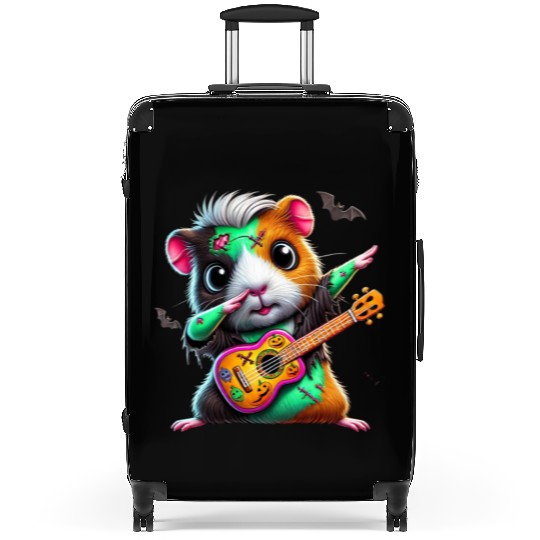 Dabbing Guinea Pig Zombie Squad Guitar Hallow Suitcases