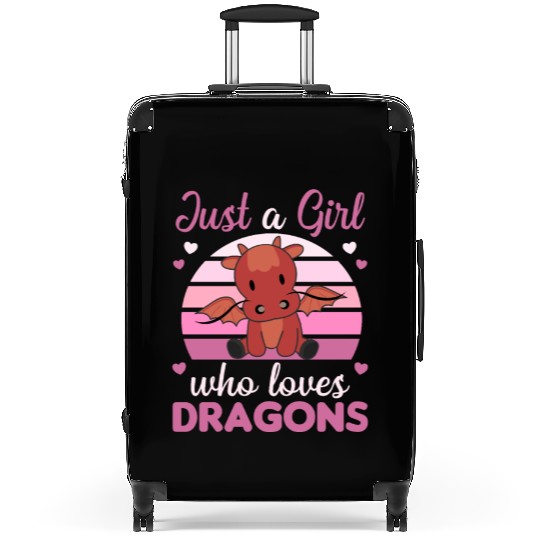 Just A Girl Who Loves Dragons Fantasy Red Dragon Suitcases