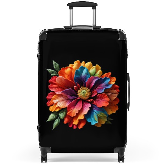 Vibrant Spectrum Bloom Suitcases