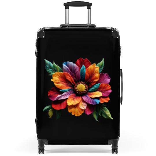 Spectrum Bloom - A Symphony of Floral Hues Suitcases