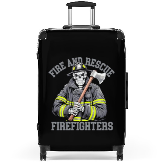Firefighter - Heroic Fire and Rescue Art Suitcases
