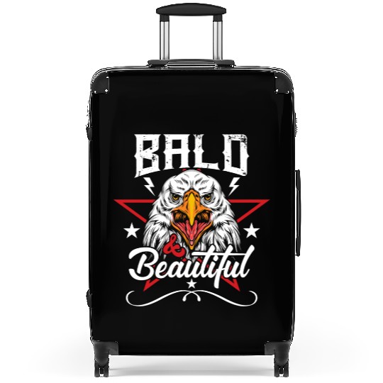 Bald & Beautiful American Eagle with Stars and Suitcases