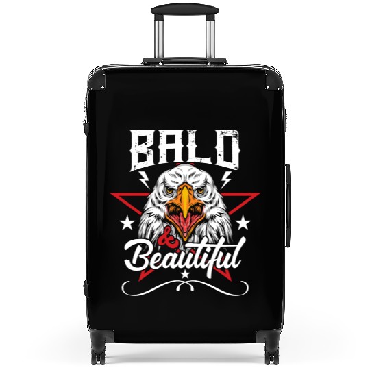 Bald & Beautiful American Eagle with Stars and Suitcases