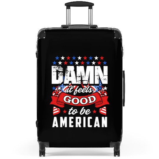 Damn It Feels Good To Be American Patriotic Stars Suitcases