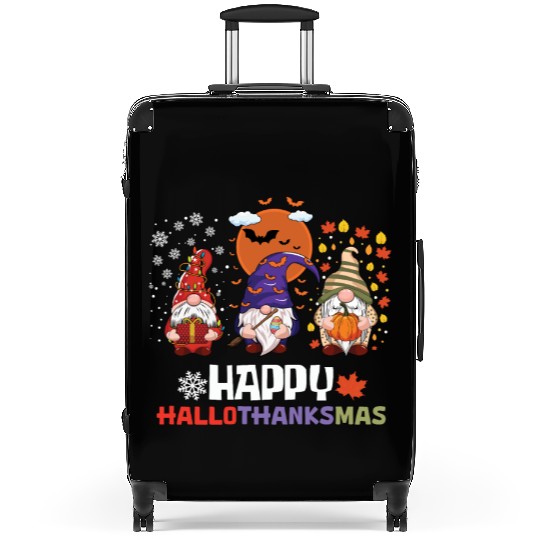 Happy Hallothanksmas Halloween Thanksgiving Suitcases