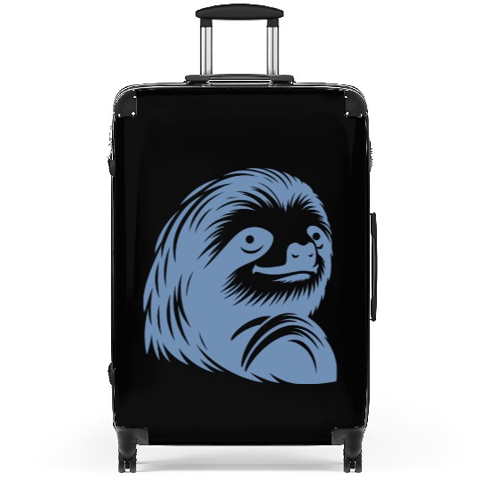 Thoughtful sloth face portrait silhouette Suitcases