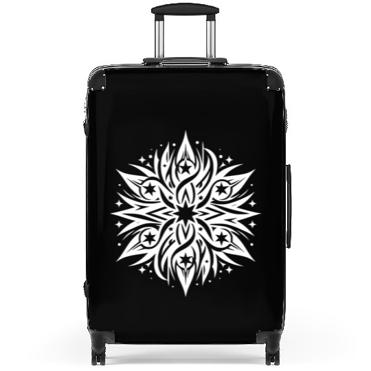 Tattoo Composition Of Stars And Flames Suitcases