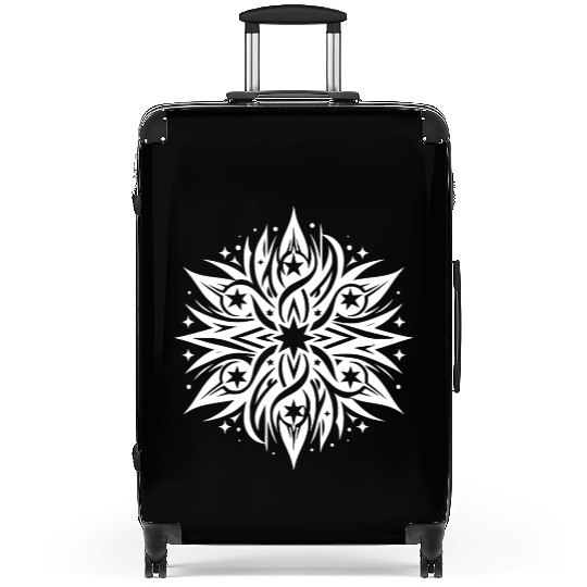 Tattoo Composition Of Stars And Flames Suitcases