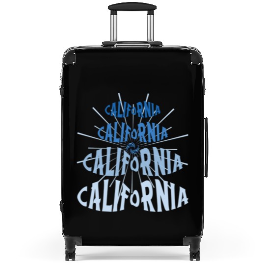 California West Coast Golden State Blue Graphic Suitcases