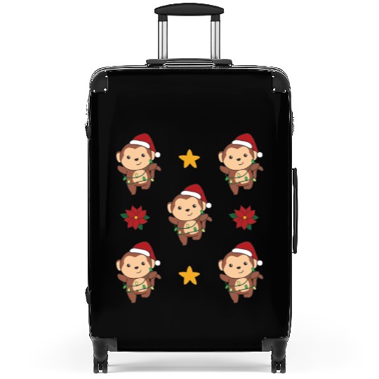 Monkey Christmas Winter Animals Monkeys Suitcases