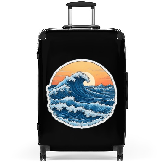 Serene Blue Ocean Waves Scenic Suitcases