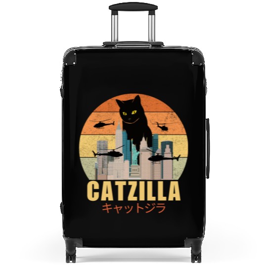 Retro Vintage Catzilla Japanese Cute Cat Lover Suitcases