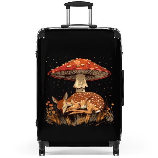 Cottagecore Aesthetic Sleeping Deer Mushroom Witch Suitcases