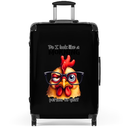 Grumpy Chicken: Not a Morning Person Vibes Suitcases