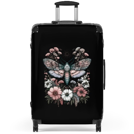 Fairycore Floral Moth Pastel Fairycore Aesthetic Suitcases