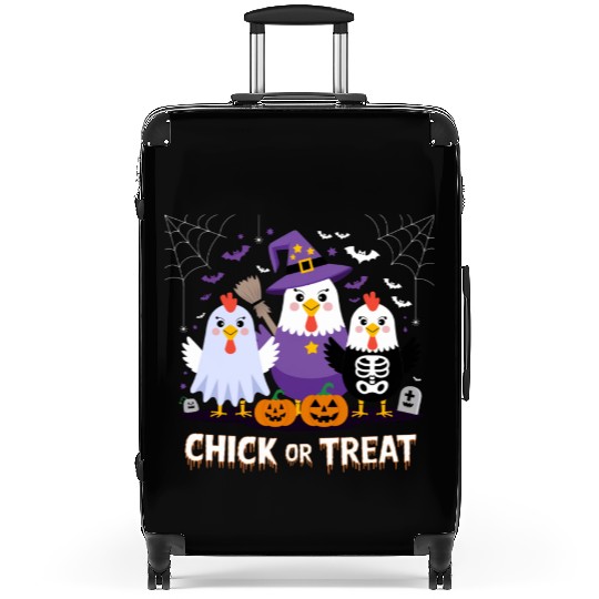 Chick or Treat Halloween Fun with Ghost, Witch, Suitcases