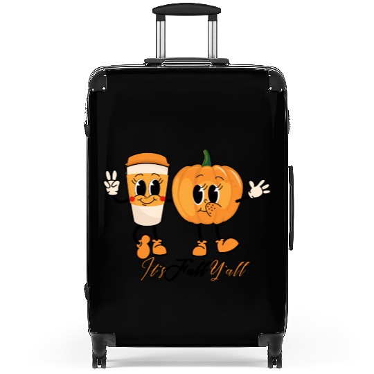 Retro It's Fall Y'all - Pumpkin Spice Latte Suitcases