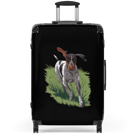 German Shorthaired Pointer Running In Field Suitcases