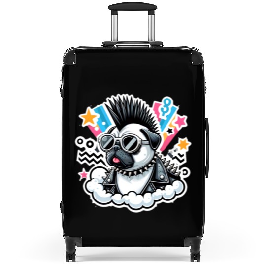 Punk rocker pug 9 Suitcases