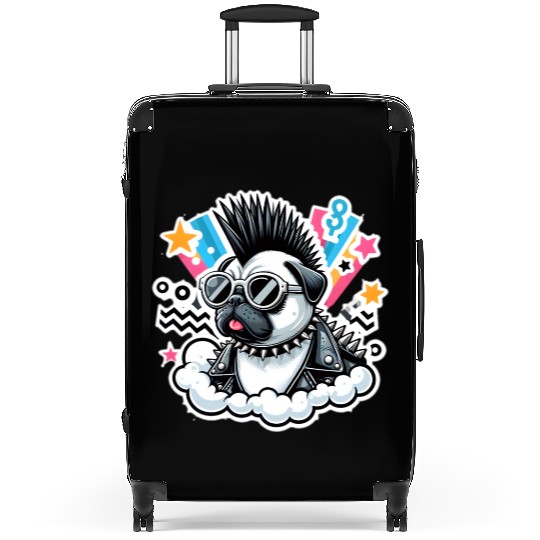 Punk rocker pug 9 Suitcases