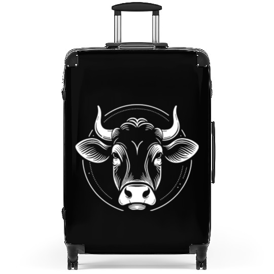 Cow face cows vector farm animal art path5 Suitcases