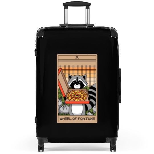 Wheel of Fortune Raccoons Tarot Card Suitcases