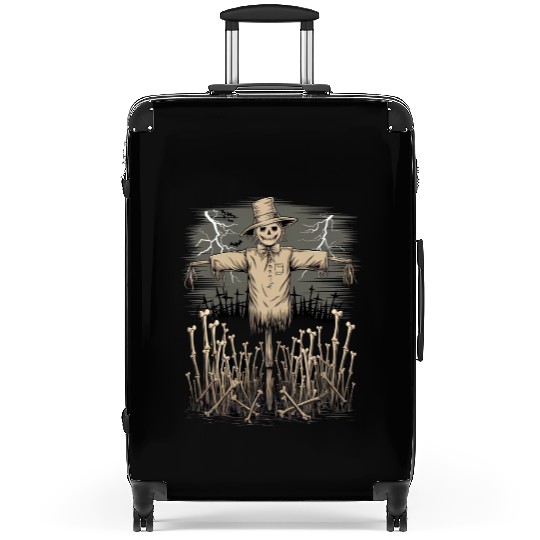 Spooky Halloween Scarecrow Suitcases