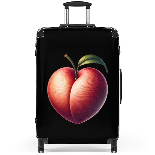 Peach in heart shape: beauty of fruit Suitcases