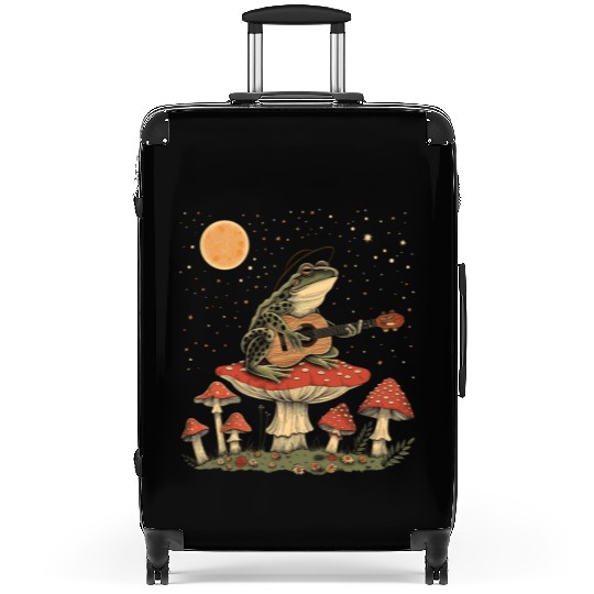Cottagecore Aesthetic Frog Guitar Mushroom Witchy Suitcases