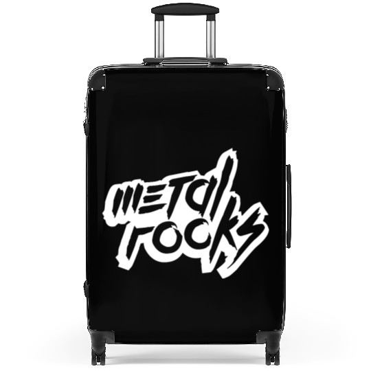 Heavy Metal Rocks Hard Rock Music Text Quote Logo Suitcases