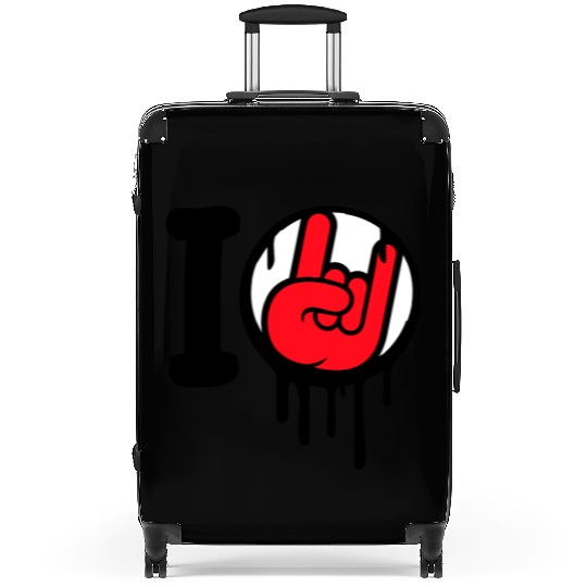 I Love Heavy Metal Hard Rock Music Graffiti Heart Suitcases