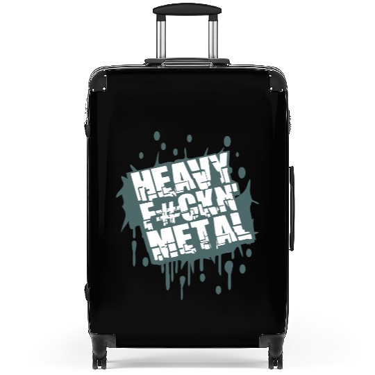 Heavy F#ckin' Metal Hard Rock Music Graffiti Spray Suitcases