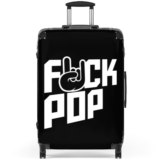 Fuck pop charts music heavy metal fun hand gesture Suitcases