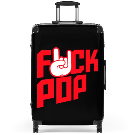 Fuck pop charts music heavy metal fun hand gesture Suitcases